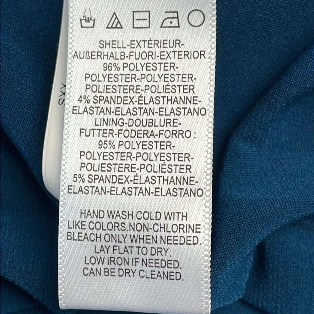 NWT Dress The Population Alessia Dress Peacock Blue Slit Flattering Sz XXS - Picture 12 of 13